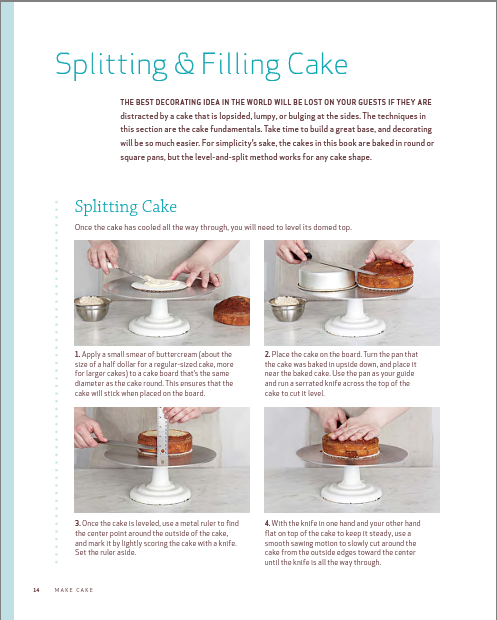 splitting and filling a cake
